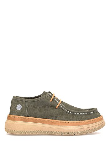 Mammamia D25Ka-7025 Women's Genuine Nubuck Leather Casual Shoes Khaki