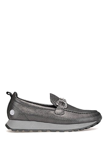 Mammamia D25Ka-7055 Women's Genuine Leather Casual Shoes Platinum