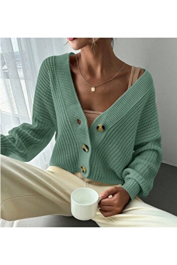 STF MODA Crop knit cardigan