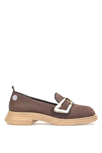 Mammamia D25Ka-755 Women's Genuine Nubuck Leather Casual Shoes Brown
