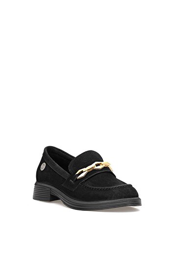 Mammamia D25Ka-725 Women's Genuine Nubuck Leather Casual Shoes Black
