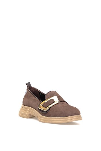 Mammamia D25Ka-755 Women's Genuine Nubuck Leather Casual Shoes Brown