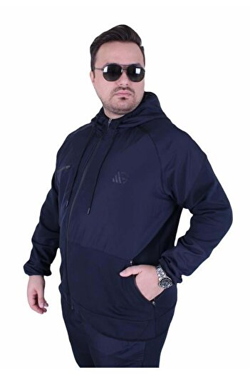 Starbattal Large Size Double Face Coated Tracksuit Set M.G Tk25608 Navy Blue