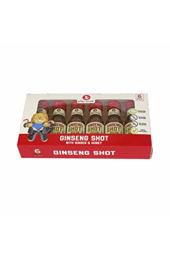 The Ginger People Ginseng Shot - Pack of 6 | 30ml Each | Natural & Healthy Ginseng With Ginger Honey Lemon Juice
