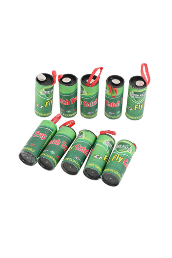 Lawazim Fly Catch Trap 10 Piece 68cm - Non-Toxic Sticky Hanging Trap for Flies and Insects