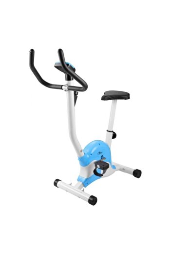 TSUMAB Magnetic Upright Exercise Bike – Adjustable Indoor Fitness Cycle with LCD Monitor (Blue & White)
