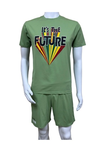 iza Men’s Light Green Co-ord Set in Cotton Fabric