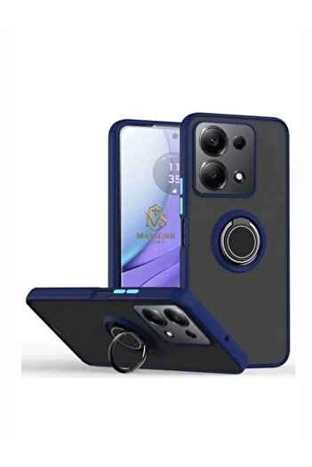Massemr Xiaomi Redmi Note 13 Pro 5g Compatible Magnetic Ring Silicone Cover with Stand Shock-Absorbing Premium Case