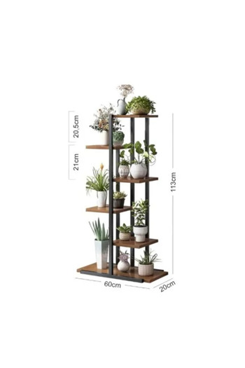 JollyMag -15% Flower and plant pot support, modern shelf, black and dark brown, JollyMag, SZ 16 CZ, 113 x 60