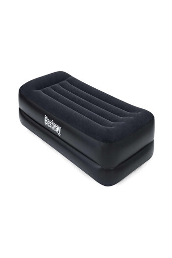 TSUMAB Bestway Inflatable Single Air Bed – Built-in Pillow, Waterproof Flocked Top
