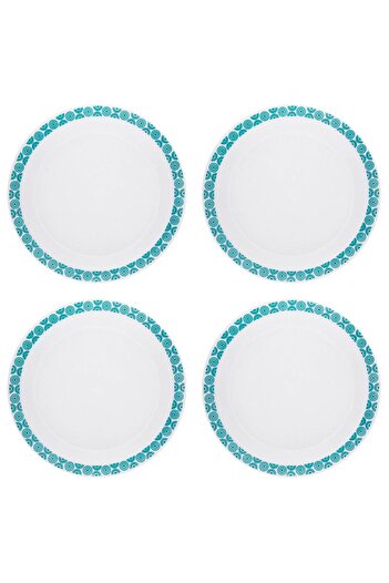 Vervo.ro pentru minți curioase Set of 4 Frosty Dinner Plates with Vernier Pattern, 27 cm Diameter