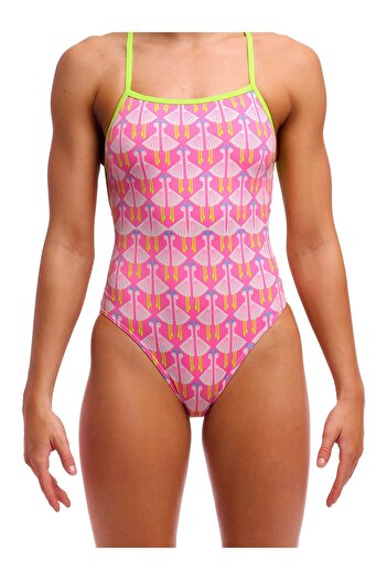 FUNKİTA Stp Duck Duck Goose Women's Swim Trunks - Double Cross Back, Chlorine Resistant, Ecological Design