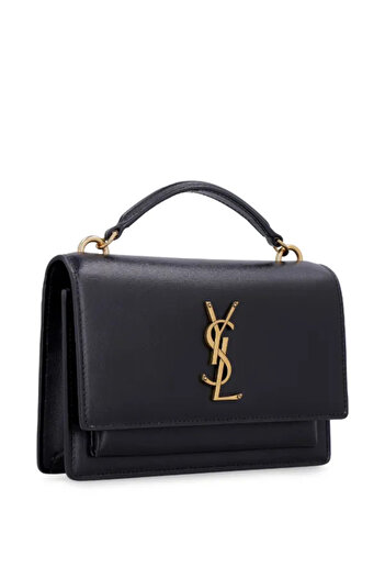Noname Stylish women's bag similar to the Saint Laurent brand in luxurious black and gold color