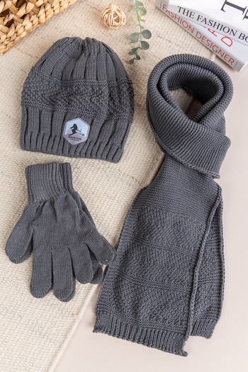 Babymod Waiter Boy Child 9-15 Years Old Navy Blue Scarf Beret Gloves Set