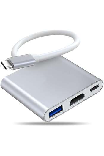 First pro 3-In-1 Type C To HDMI Adapter HUB Silver