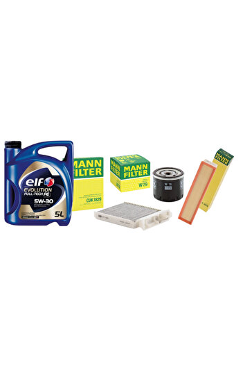 ELF Evolution Full Tech FE 5W30 Overhaul Package + Mann Filters for Dacia Logan 1.5 dci LS04