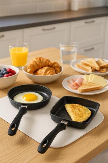 Noah Exclusive Granit Dokum 2 Piece Mini Sauce Pan Set-Round+Square