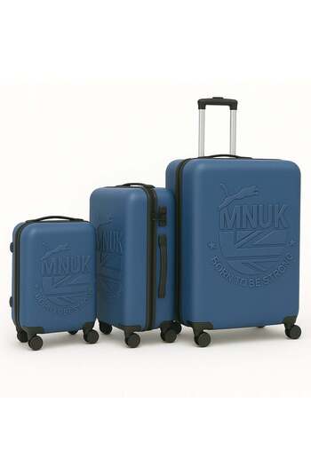 Mnuk MANCHESTER Set of 3 Luggage bag| Polycarbonates & ABS Hardside Luggage Trolley with TSA Lock| D
