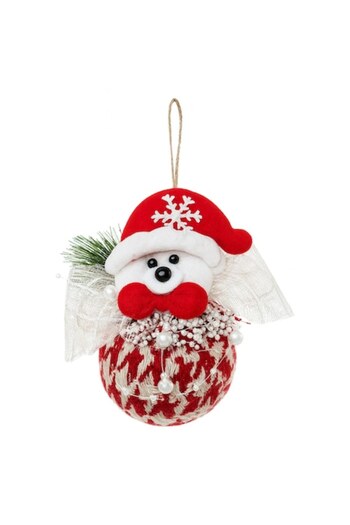 OEM Christmas Light Decoration for Tree, Handmade, Special Model, Teddy Bear, Textile/Plastic, 17 cm, Re