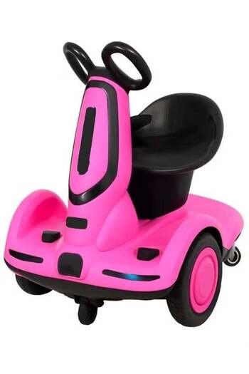 Generic Pink Multifunctional Electric Scooter for Kids, Pink Dual Motor Three-Wheel Electric Scooter, Music