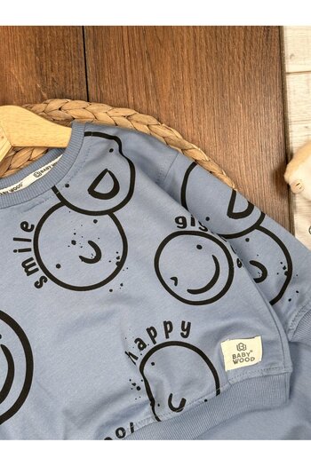 Kids Kingdom Cotton Smiling Face Patterned 2-Piece Baby Boy Set