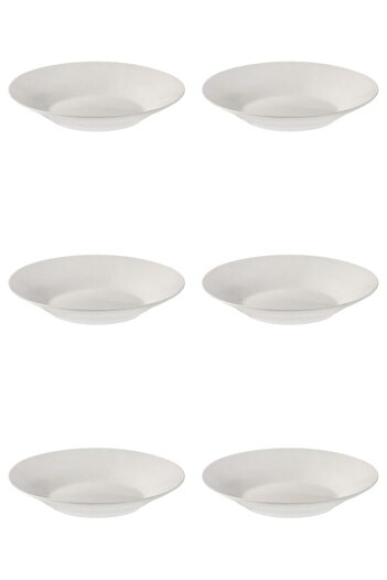 Vervo.ro pentru minți curioase Plate Set 6 pieces, Deep Plates, Porcelain, White, diameter 22.5 cm
