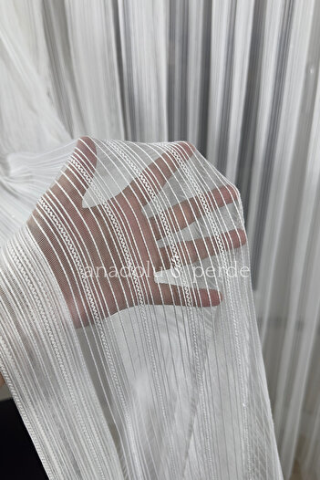 istper Ecru Stripe Macaroni Tulle Curtain |   1/3 Frequently Pile up |   Lead-Filled |   Suitable for Living Room, Sitting Room and Bedroom