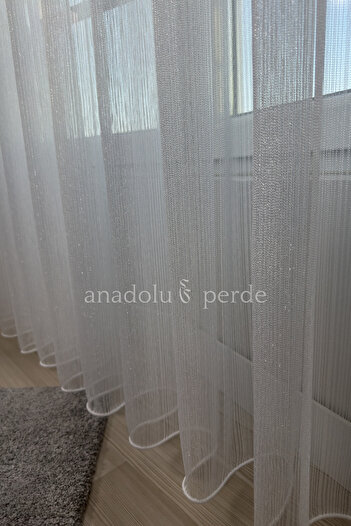 istper Intense Silvery Silver Steel Tulle Curtain |   1/3 Frequent Pleated Lead-Free |   Stylish Model Suitable for Every Room