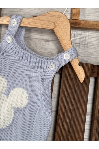 Kids Kingdom Knitwear Pocket Detailed Salopet Jumpsuit 2-Piece Baby Boy Set