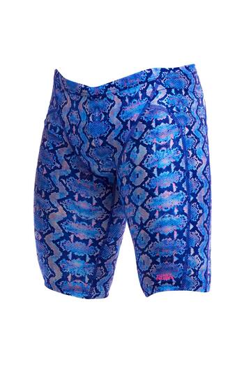 Funky Trunks Men's Jammer Swim Trunks - Blue Viper (Men's Knee Length Swim Trunks)