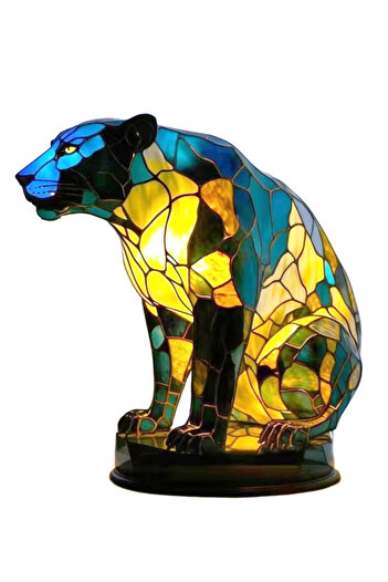 THK ® Night Light for Children, Leopard, 16cm, 3D, USB Powered, Anniversary, Birthday, Purple Kiss