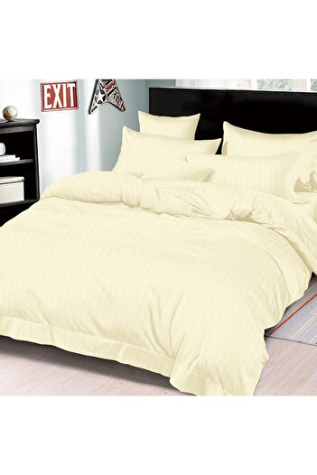 OEM Damask Bed Linen with Elastic 180x200 Premium Cream (Fine)