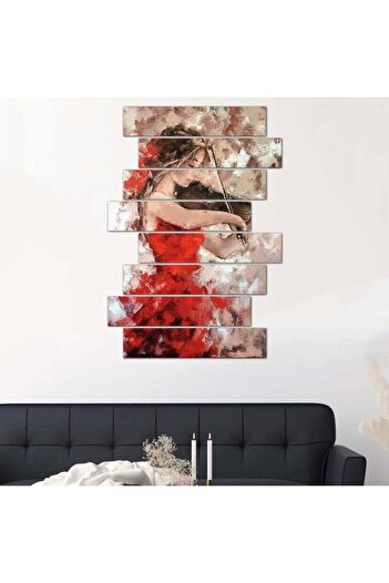 Generic Modern Wall Art Girl Playing Violin - 24523 - Divided into eight pieces