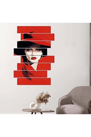 Generic Wall panel of a woman - 24169 - divided into eight pieces
