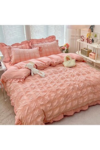 OEM Amon Pink Crepe Bed Linen 6 Pieces (Fine)