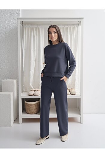Paw Garage Women's Renee Modal Crew Neck Bottom-Top Set
