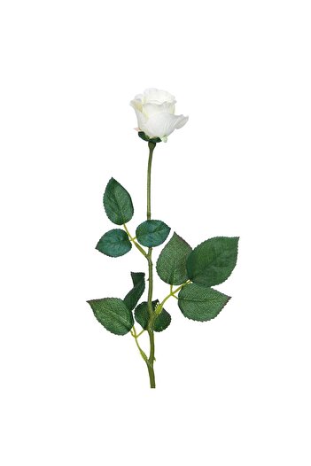 OEM Floare Artificiala Boboc de Trandafir Alb 61cm