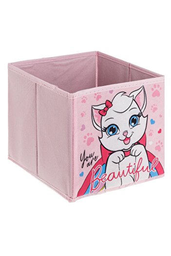 OEM Pink Storage Box with Rainbow Cat Pattern 20x20x20cm