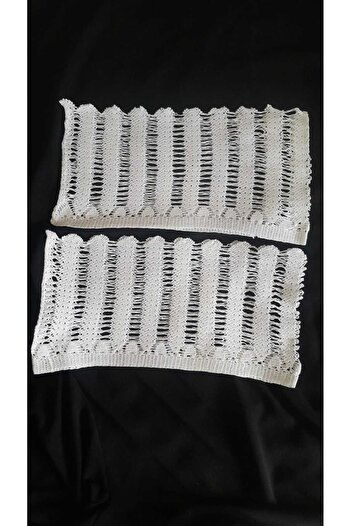 Papatyam Hand Knitted Crochet 1 Piece (22*35) Hand Embroidered Pillow Cover/Cotton Thread/Handcrafted Dowry Lace/Vintage