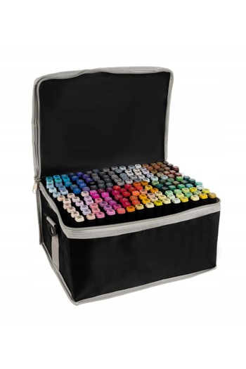 zola 168 piece set, 2-head thin and thick marker, white pen with shoulder strap storage bag, multicolor