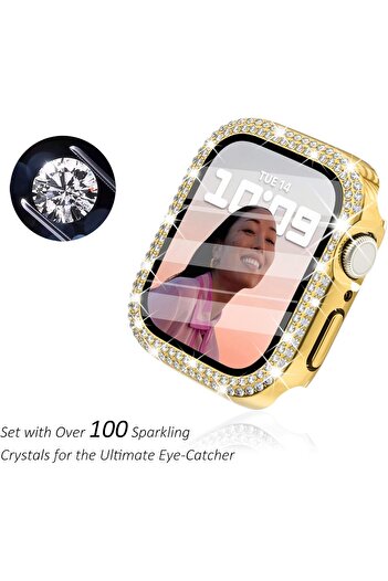 Cool Cold Apple Watch Series 10 & 11 Compatible (42mm) Tempered Glass+Screen Protector Diamond Detailed Case