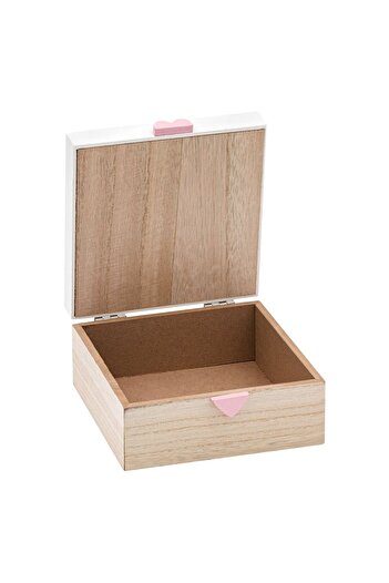 OEM Wooden Storage Box with Glass Rainbow Gold Confetti 15x15x7cm