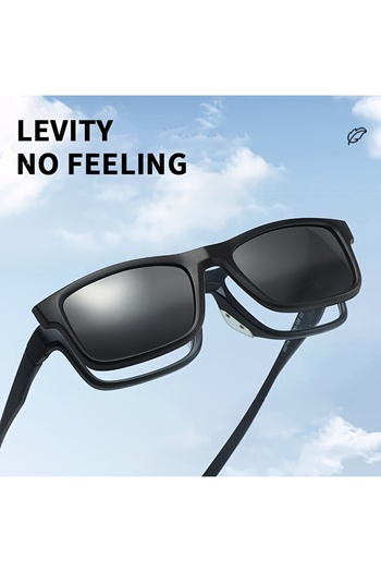 Game Magnetic Clip on Glasses Set, 1 Frame and 5 Interchangeable Lenses, for Women and Men