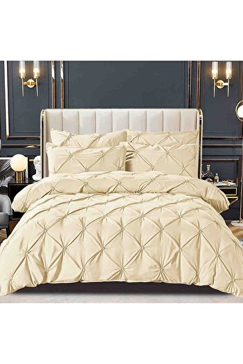 OEM Bed Linen with Elastic 160x200 Rynker Cream 6 Pieces (Fine)