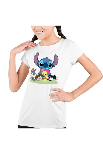 OEM Kids Girls T-Shirt Daffy Duck Stitch Bugs Bunny Tweety Old Cartoons