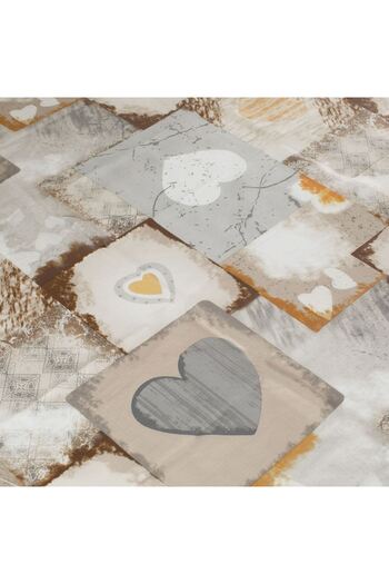 OEM Laminated Tablecloth Beige Grey Hearts 180x140cm