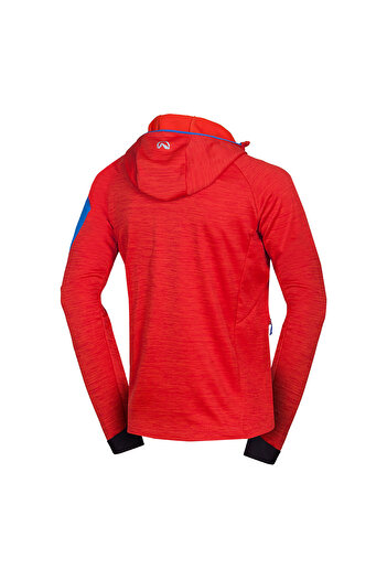 NORTHFINDER Men's melange fleece sweatshirt Dammastock redmelange