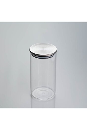 OEM Fireproof Clear Glass Storage Jar with Metal Lid 750ml