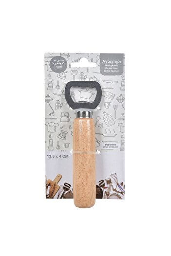 OEM Metal Opener with Wooden Handle 14cm