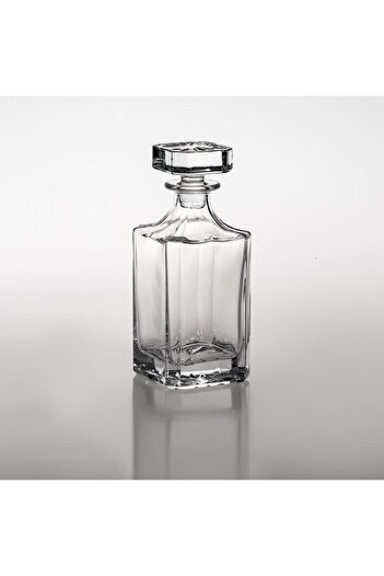 OEM Square Transparent Bottle with Embossed Stripes for Liquor 750ml